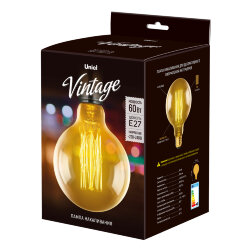 IL-V-G125-60-GOLDEN-E27 VW01 Лампа накаливания Vintage, Форма шар, Форма нити VW