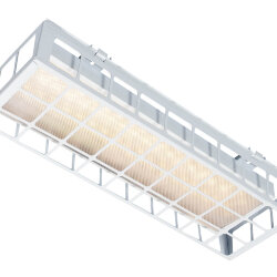 Накладной светодиодный светильник для спортзалов с защитной решеткой 40 Вт IP44 650x250x95 мм 3000К Призма