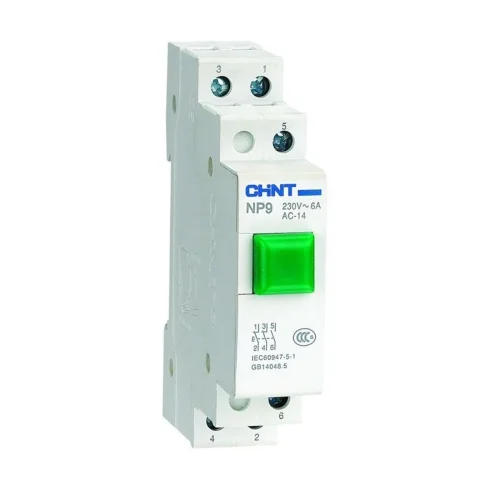 Кнопка модульная NP9-22/1 без подсветки 2НО+2НЗ зел. (R) CHINT 584074 - фото