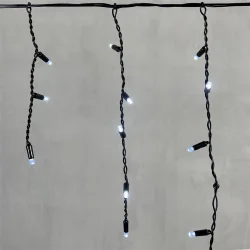 Гирлянда Бахрома с Колпачком 3,1 x 0,5 м Белая 220В, 120 LED, Провод Черный ПВХ, IP65