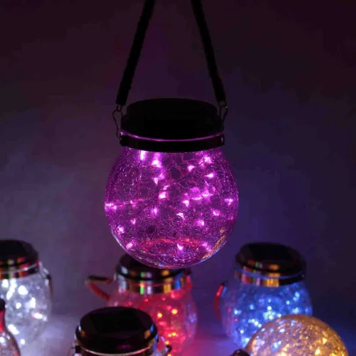 Светильник декоративный горшочек на солнечных батареях, pink, GOR5 - фото I