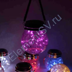 Светильник декоративный горшочек на солнечных батареях, pink, GOR5