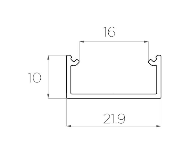 Профиль накладной алюминиевый LC-LP-1022-2 Anod - фото 2