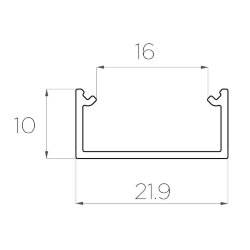 Профиль накладной алюминиевый LC-LP-1022-2 Anod