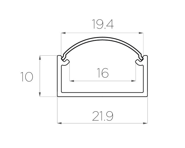 Профиль накладной алюминиевый LC-LP-1022-2 Anod - фото 3