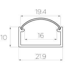 Профиль накладной алюминиевый LC-LP-1022-2 Anod