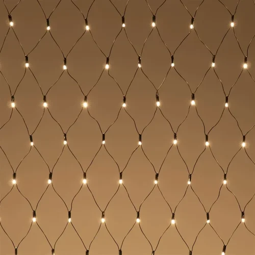 Светодиодная Сеть с Колпачком 2 x 3 м Тепло-Белая 220В, 384 LED, Провод Черный ПВХ, IP65. Фото 3.