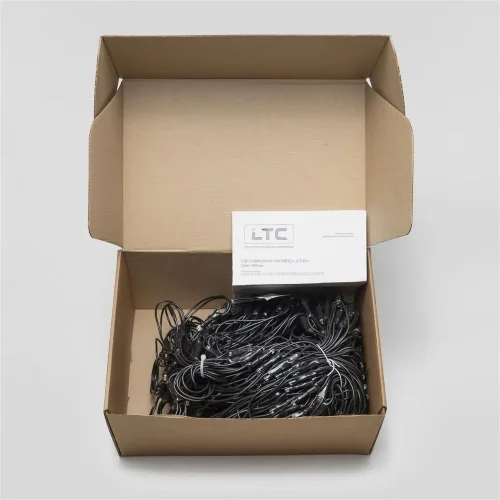 Светодиодная Сеть с Колпачком 2 x 3 м Тепло-Белая 220В, 384 LED, Провод Черный ПВХ, IP65. Фото 6.