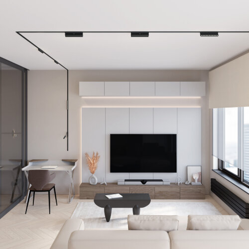 DK5368-BK Светильник для трека Air, серия Grill 2700-6500 со светодиодом, L230*W26*H60мм, 48V DC, 12W, RA?90, 36°, 2700-6500K, IP20, черный, алюминий. Фото 6