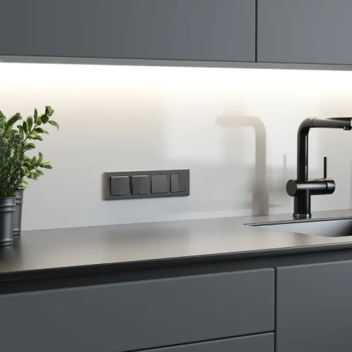 Перекрестный выключатель двухклавишный (графит матовый) W1123064 - фото 2