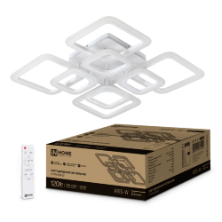 Светильник светодиодный ELEGANT ARIS-W 120Вт 230В 3000-6500K 590х590х130мм c пультом ДУ белый IN HOME