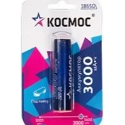 Аккумулятор Li-ion 18650 3000мА.ч без защиты с выводами под пайку KOC18650Li30PABL1