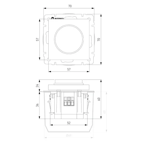 Диммер (cеребряный рифленый) W1142009 - фото 4