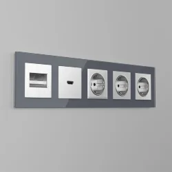 Накладка для розетки HDMI (серебряный рифленый) WL09-HDMI-CP