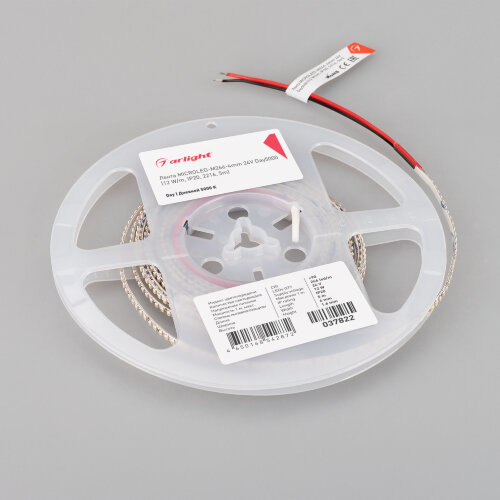 Светодиодная лента MICROLED-М266-4mm 24V Day5000 (12 W/m, IP20, 2216, 5m) (Arlight, узкая) 037822 - фото 4