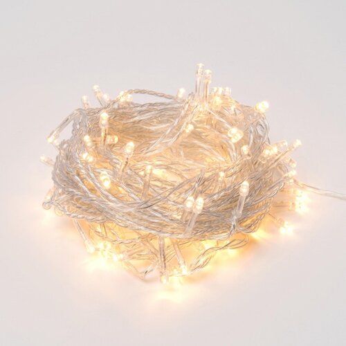 ULD-S1000-100-DTA WARM WHITE IP20 Гирлянда светодиодная, 10м, 100 светодиодов, Теплый белый свет, Провод прозрачный - фото 2