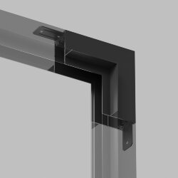 Угол стена-потолок встраиваемый под ГКЛ SMART, черный, Denkirs TR2118-BK