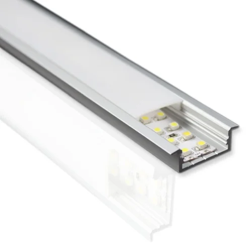 Алюминиевый профиль врезной 043 (2000x30/23x10мм с рассеивателем) - фото I