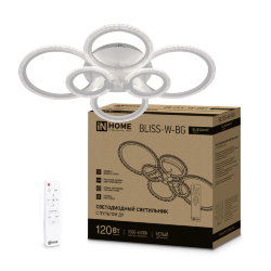 Светильник светодиодный ELEGANT BLISS-W-BG 120Вт 230В 3000-6500K 8400Лм 780х550х130мм пульт ДУ белый IN HOME