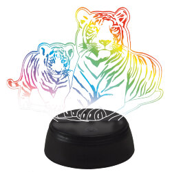 ULI-M508 RGB-3AA TIGER FAMILY-BLACK Светильник декоративный с эффектом 3D Семья тигров, на батарейках 3AA не в-к, 1 светодиод, RGB свет, TM Uniel