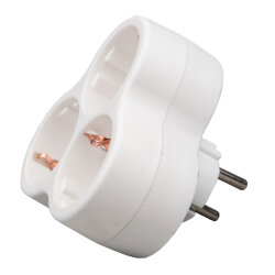 S-GES3-16F WHITE Разветвитель сетевой, с-з, 3 гнезда, 16А, 3500Вт, Белый