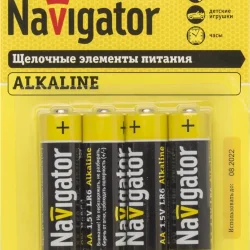 Элемент питания алкалиновый AA/LR6 61 463 NBT-NPE-LR6-BP4 (блист.4шт) Navigator 61463