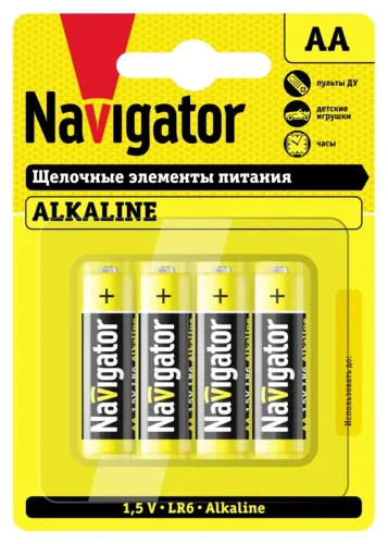 Элемент питания алкалиновый AA/LR6 61 463 NBT-NPE-LR6-BP4 (блист.4шт) Navigator 61463 - фото 2