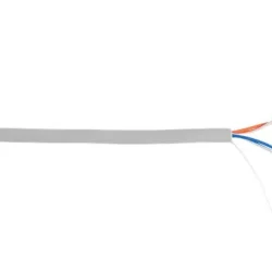 Кабель U/UTP кат.5 (класс D) 2 пары 100МГц ОЖ BC чистая медь внутр. PVC нг (B) сер. (500м) NETLAN EC-UU002-5-PVC-GY-5