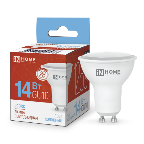 Лампа светодиодная LED-JCDRC-VC 14Вт 230В GU10 6500K 1260Лм IN HOME - Фото