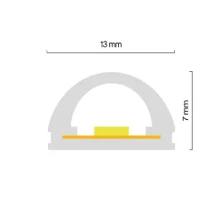 Термостойкий гибкий неон 13x7 24В 9,6Вт/м 2700K IP67 5м (вертикальный изгиб) 432053 (Белый)