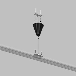 Подвесная система для треков, 1,5 м, черный, Denkirs TR1105-BK