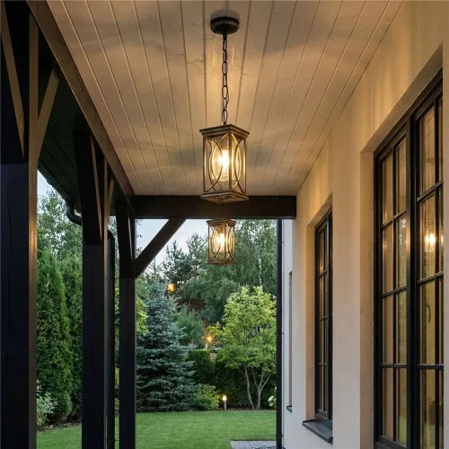 Подвесной уличный светильник Spica H черное золото IP33 GL 1026H - фото 4