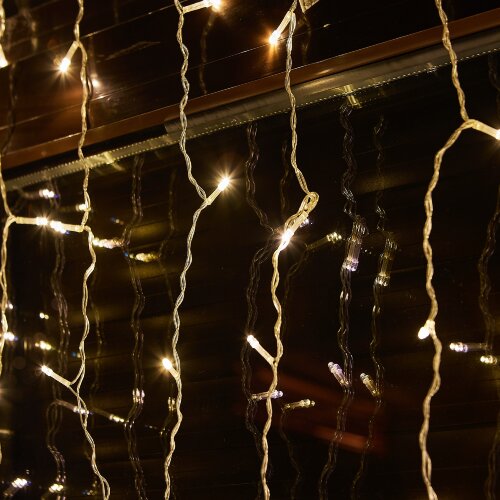 ULD-C1515-160-DTA WARM WHITE IP20 Занавес светодиодный с контроллером, 1.5х1.5м, 160 светодиодов, Теплый белый свет, Провод прозрачный. - фото 9