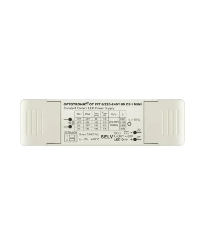 Драйвер для светодиодов OT FIT 8/220-240/180 CS I MINI | 2.7-7.6W 30-42V | DIP- переключатель 90-180мА | - OSRAM. Фото 2