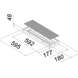 Подвесной офисный светодиодный светильник 20 Вт IP54 595x180x48 мм 4000К Призма
