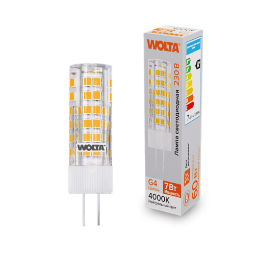 Светодиодная лампа WOLTA WSTD-JC-220V7W4KG4-C 7Вт 4000K G4 - фото 1.