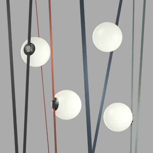 DK5554-BK Cветильник для трека-ремня Belty, серия Orb, со светодиодом, D230*H236мм, 48V DC, 15W, RA90, 120°, 4000K, IP20, черный, акрил. Фото 4