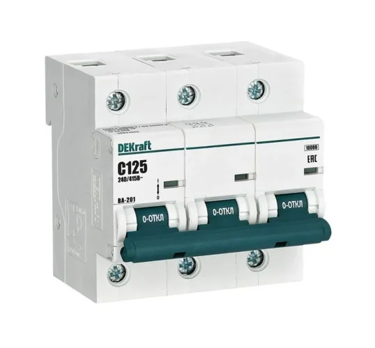 Выключатель автоматический модульный 3п C 125А 10кА ВА-201 DEKraft 13027DEK - фото