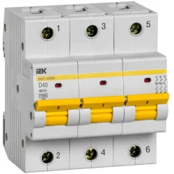 Выключатель автоматический модульный 3п D 40А 10кА ВА47-100МА без тепл. расцеп. KARAT IEK MVA43-3-040-D