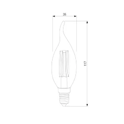 Филаментная светодиодная лампа Dimmable "Свеча на ветру" CW35 5W 4200K E14 BLE1424 (055830)