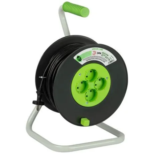 Удлинитель на пластик. катушке 4х50м без заземл. KAT-2x1.5-50m Greenline ПВС 2х1.5 Эра Б0065097 - фото