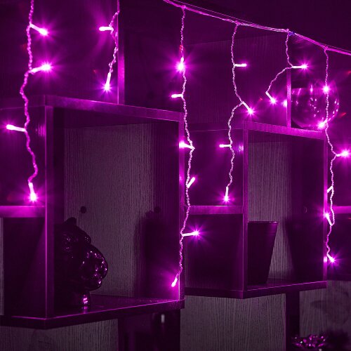 ULD-B2005-048-DTA PINK IP20 Бахрома светодиодная, 2м, 48 светодиодов, Розовый свет, Провод прозрачный - фото 9