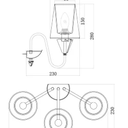 Настенный светильник (бра) Florero E14x3 (Хром)