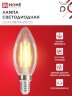 Лампа светодиодная LED-СВЕЧА-deco 12Вт 230В Е14 3000К 1350Лм прозрачная IN HOME - Фото 2