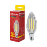 Лампа светодиодная LED-СВЕЧА-deco 12Вт 230В Е14 3000К 1350Лм прозрачная IN HOME - Фото 2