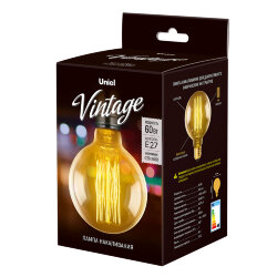 IL-V-G95-60-GOLDEN-E27 VW01 Лампа накаливания Vintage, Форма шар, Форма нити VW