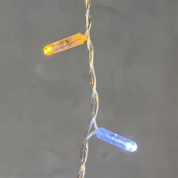 Гирлянда Бахрома с Колпачком 3,1 x 0,5 м Желтая с Мерцанием Белого Диода 200В, 120 LED, Провод Прозрачный ПВХ, IP65