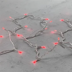 Гирлянда Нить 10м Красная 220В, 100 LED, Провод Прозрачный ПВХ, IP54