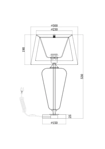 Настольный светильник Verre E27х1 40Вт (Хром) - фото 2