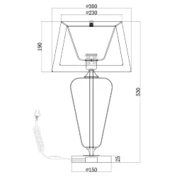 Настольный светильник Verre E27х1 40Вт (Хром)